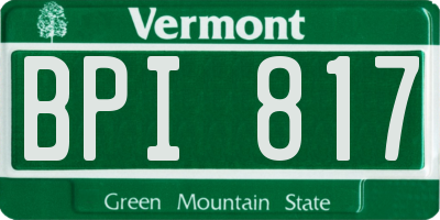 VT license plate BPI817