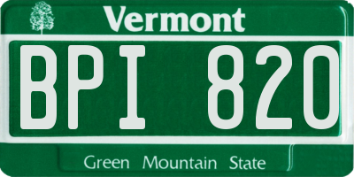 VT license plate BPI820