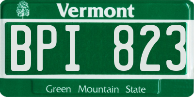 VT license plate BPI823