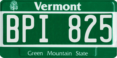 VT license plate BPI825