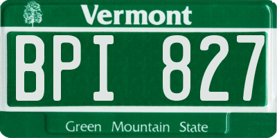 VT license plate BPI827