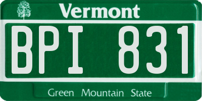 VT license plate BPI831