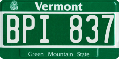 VT license plate BPI837