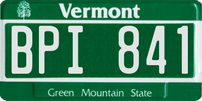 VT license plate BPI841