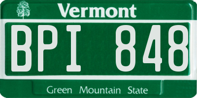 VT license plate BPI848