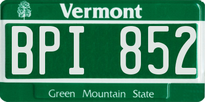 VT license plate BPI852