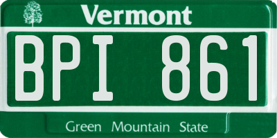 VT license plate BPI861
