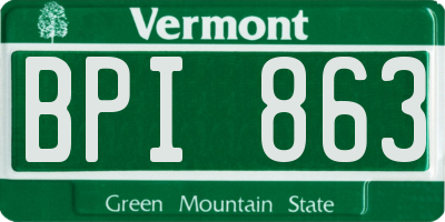 VT license plate BPI863
