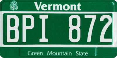 VT license plate BPI872