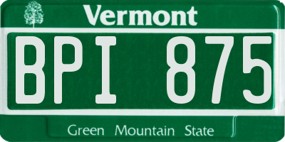 VT license plate BPI875