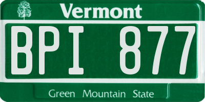 VT license plate BPI877