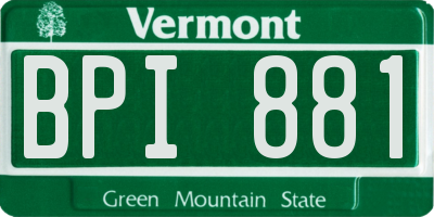 VT license plate BPI881