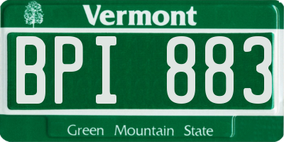 VT license plate BPI883