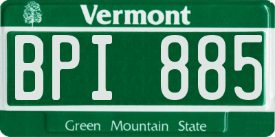 VT license plate BPI885