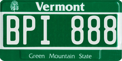 VT license plate BPI888