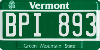 VT license plate BPI893