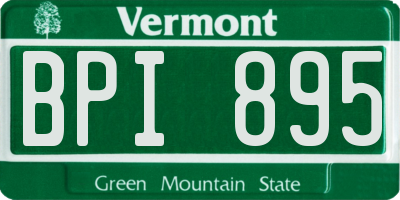 VT license plate BPI895