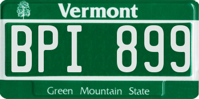 VT license plate BPI899
