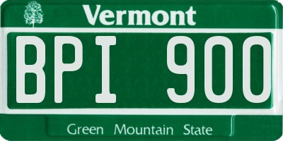 VT license plate BPI900