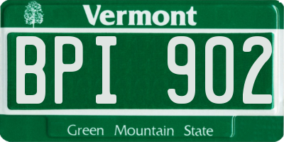 VT license plate BPI902