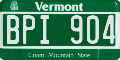 VT license plate BPI904