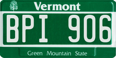 VT license plate BPI906