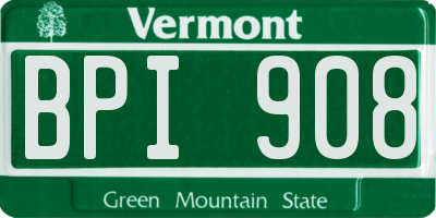 VT license plate BPI908