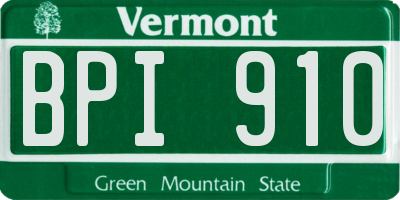 VT license plate BPI910