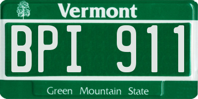 VT license plate BPI911