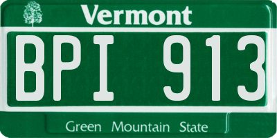 VT license plate BPI913