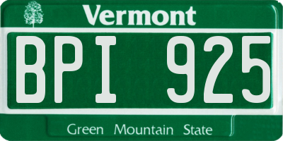 VT license plate BPI925