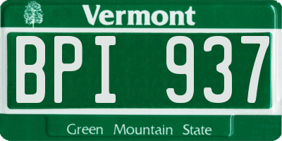 VT license plate BPI937