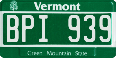 VT license plate BPI939
