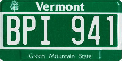 VT license plate BPI941