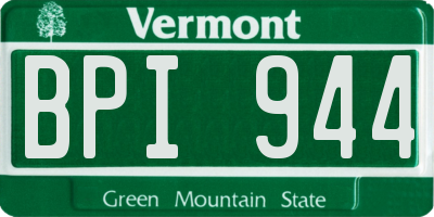 VT license plate BPI944