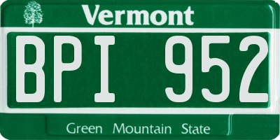 VT license plate BPI952