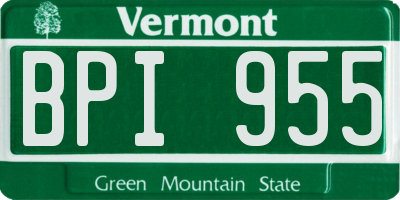 VT license plate BPI955