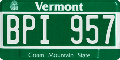 VT license plate BPI957