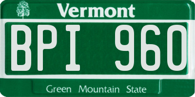 VT license plate BPI960