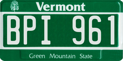 VT license plate BPI961