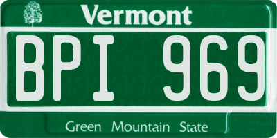 VT license plate BPI969
