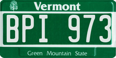VT license plate BPI973