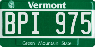 VT license plate BPI975