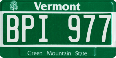 VT license plate BPI977