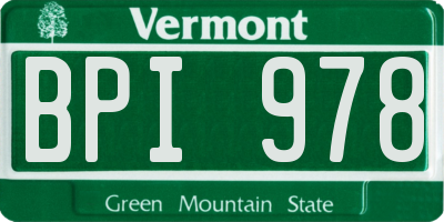 VT license plate BPI978