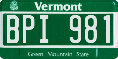 VT license plate BPI981
