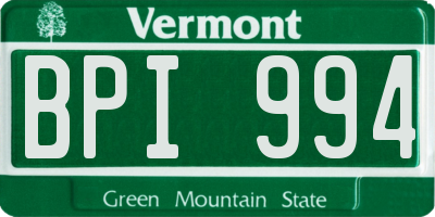 VT license plate BPI994