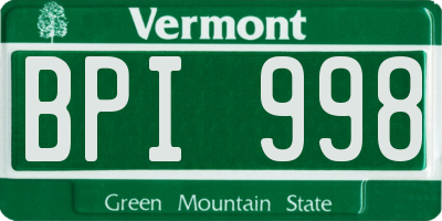 VT license plate BPI998