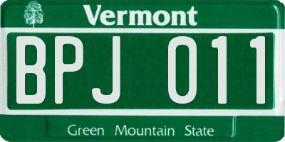 VT license plate BPJ011
