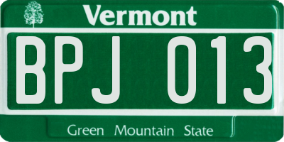 VT license plate BPJ013